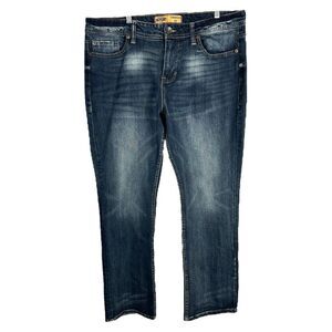 Seven7 Mens Size 38 Jeans 38x32 Straight‎ Leg Blue Denim Pants Stretch 375